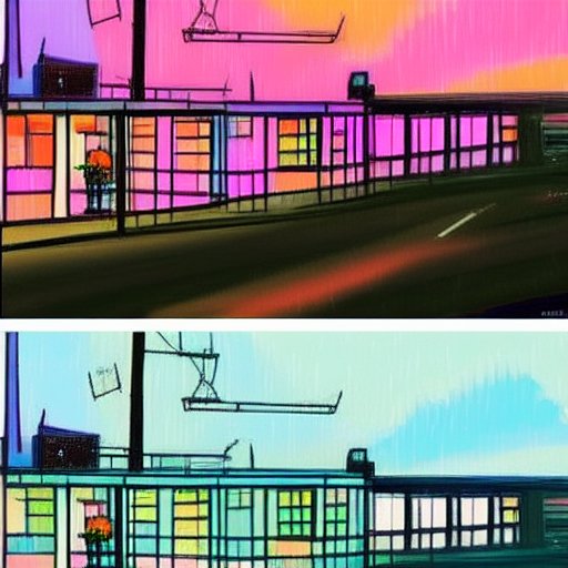 shinjuku rain — hard neon blocks